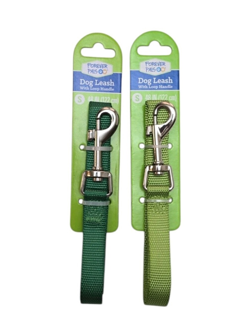 NEW Bundle of 2 Forever Pals Green Dog Leash Set Loop Handle Small 48" Leashes